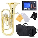 Cecilio 2Series BR-280 Brass Bb Baritone with Stainless Steel Valves, Yellow