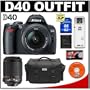 Nikon D40 Digital SLR Camera with 18-55mm II & 55-200mm DX VR Lens + 8GB SD Card + Case + Cameta Bonus Accessory Kit
