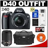 Nikon D40 Digital SLR Camera with 18-55mm II & 55-200mm DX VR Lens + 8GB SD Card + Case + Cameta Bonus Accessory Kit