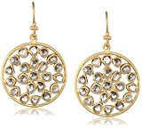 Lauren Harper Collection Milky Way 18k Gold and Rose Cut Diamond Round Earrings