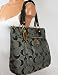 Coach Signature Poppy Glam Shopper Bag Purse Tote 17890 Black Gold