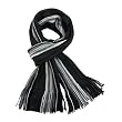 100% Acrylic Men's Colorful Stripes Tassel Ends Knitted Long Scarf - Gray