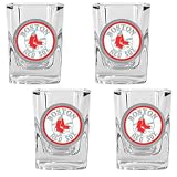 Boston Red Sox MLB 4pc Square Shot Glass Set