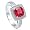 Sterling Silver Cushion Ruby Cubic Zirconia CZ Micro Pave Halo Ring - Nickel Free Engagement Wedding Ring Size 5