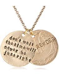 Alisa Michelle Convertible Turquoise and Chain Hand Stamped Charm Necklace