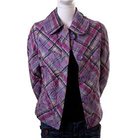 Buy AAApple Plaid Wrinkled Crinkled Button Jacket by AAApple