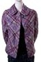 AAApple Plaid Wrinked Crinkled Button Jacket Purple S