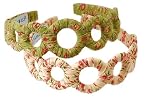 L. Erickson USA 100% Cotton Print Wrapped Circles Headband - Rhubarb