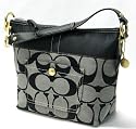 AUTHENTIC COACH SIGNATURE STRIPE MEDIUM SHOULDER BAG 11957 (BW/Black)