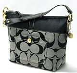 AUTHENTIC COACH SIGNATURE STRIPE MEDIUM SHOULDER BAG 11957 (BW/Black)