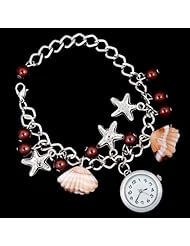 SODIAL(R) Glamour Romantic Charm Chain Bracelet Wrist Watch Quartz