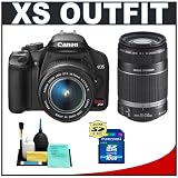 Canon Digital Rebel XS 10.1MP Digital SLR Camera (Black) + Canon EF-S 18-55mm IS Lens + Canon 55-250mm IS Lens + 16GB Card