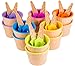 Green Direct Plastic Sundae Ice Cream Frozen Yogurt Cups with Spoons - Ice Cream Dessert Bowls Pack of 12