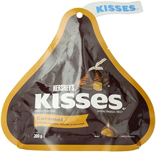 Hershey's Kisses Filled with Caramel in Kiss-Shaped Pouch, 200 Gram