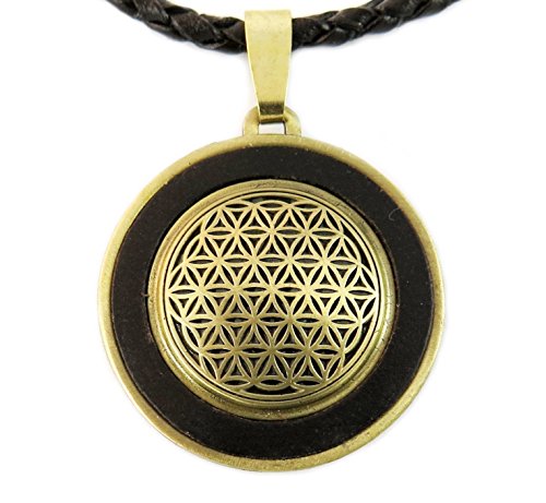 Flower of Life Necklace, Leather, Adjustable