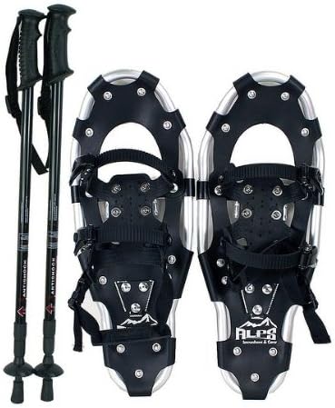ALPS Performance Snowshoes with Pair Antishock Snowshoes Poles + Free Carrying Tote Bag