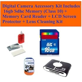 Panasonic Sdr-h18 Sdr-h80 Sdr-h85 Sdr-h100 Sdr-h100k Sdr-h101 Sdr-h200 Standard Definition Camcorder Digital Camera Accessory Kit Includes 16gb Sdhc Memory (Class 10) + Memory Card Reader + LCD Screen Protector + Lens Cleaning Kit