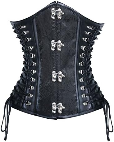 Jewlryfinds Fashion Lady Leatherette Steel Boned Rock Corset