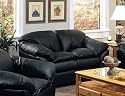 Black Leather Love Seat