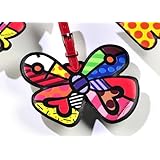 Romero Britto Butterfly Luggage Tag Travel Bag ID Name Suitcase Baggage Gift New