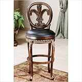Fleur De Lis 30" Triple Leaf Swivel Bar Stool