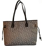 Women's Calvin Klein Purse Handbag Signature Tote Khaki/Brown