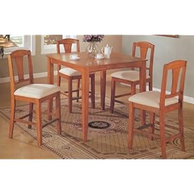 5pc Contemporary Counter Height Dining Table and 4 Bar Stool Set by visiondecor Furniture