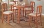 5pc Contemporary Counter Height Dining Table & 4 Bar Stool Set