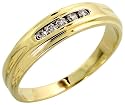 14k Gold Men's Diamond Band, w/ 0.13 Carat Brilliant Cut Diamonds, 3/16" (5mm) wide
