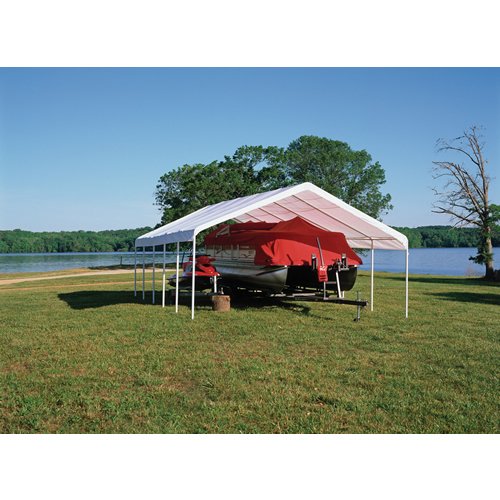 ShelterLogic 18 x 30- Feet Canopy 2- Inch 6- Rib Frame, White Cover