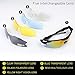poshei P04 Polarized Sports Sunglasses with 5 Set Interchangeable Lenses for Biking Fishing Running Driving Golf Baseball (Black&Grey)