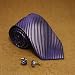 Purple Stripes Woven Silk Tie Present Box Set violet Halloween Present T8366 image 2