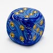 Chessex Vortex Dice 50mm d6 Blue with gold pips