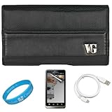 Black Portola Executive Leather Holster Carrying Case with Fixed Belt-Clip  ....