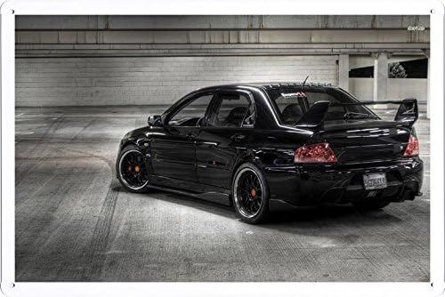 Vehicle Automobile Motor Car 5977 Mitsubishi Lancer Evolution Ix Tin Sign Metal Poster Plate (20x30cm) By Auto TinSign