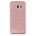 Galaxy S7 Edge Case, Imikoko™ Rose Gold Luxury Hybrid Beauty Crystal Rhinestone with Gold Sparkle Glitter PC Hard Diamond Case Cover for Samsung Galaxy S7 Edge (Rose Gold) (Rose Gold)