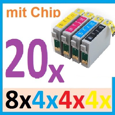 Tintetec: 20x Druckerpatronen Kompatibel für Epson Stylus Drucker S22 SX125 SX130 SX230 sx235w SX420W SX425W SX430W SX435W sx440w BX305F BX305FW BX305FW PLUS 22 SX-125 SX-130 sx-235w SX-420W sx-440w BX-305F BX-305FW SX-425W Tintenpatronen Tinten Patronen Reviews