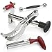 5 PC Watermelon Slicer Cutter Set w/ Pineapple Corer Peeler Slicer, Strawberry Huller Pitter, Apple Corer & Melon Baller; Best Selection Of Stainless Steel Fruit Cutters Make Perfect Cooking Gift Set!