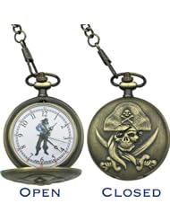 Infinity Pocket Watches 50 Pirate Pocket Watch with White Face & Black Hands & Pirate Artwork