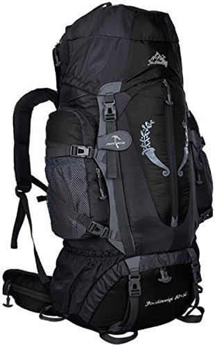 Fencher 85L internal Frame backpack with rain cover for Men and women, Outdoor bag for Camping Hiking Traveling pack Black
