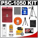 Canon PSC-1050 Deluxe Leather Compact Case (Red) + 8GB Memory Card + NB-6L Battery + 50 Tripod + Accessory Kit for Canon Powershot SD770 IS