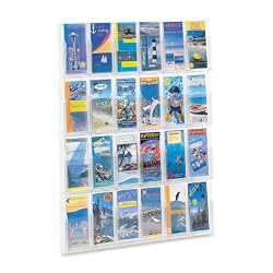 Safco Plastic Literature Display, 24 Pamphlets, 30 Inches Width x 41 Inches Height, Clear (5601CL)