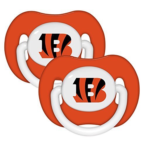 NFL Football 2014 Baby Infant Pacifier 2-Pack - Pick Team (Cincinnati Bengals - Solid)