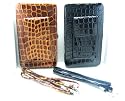 2 New Alligator Clutch Flat Opera Wallets w/Cell Phone Case
