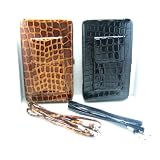 2 New Alligator Clutch Flat Opera Wallets w Cell Phone Case by Silverhooks