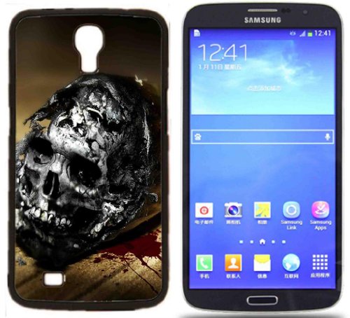 Sugar Skull Bone Hard Rubber Side and Aluminum Back Case For Samsung I9200 Galaxy Mega 6.3 With 3 Pieces Screen Protectors