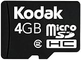 Kodak micro SD 4 GB Class 2 Flash Memory Card with SD Adapter KSDMI4GBPSBNA ....