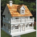 Novelty Garden Cottage Birdhouse With Wall Bracket