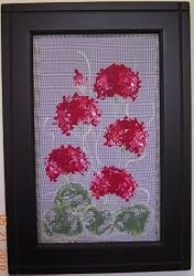 Large Painted Screen - Geraniums