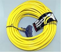 100', 12/3 Triple Tap Extension Cord with Yellow Light